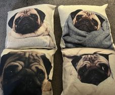 High Quality Pug Dog Cushion Covers 45-45cm , good condition, Lucan