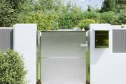 Garden Gate with Lock Silver 95 x 100 cm Stainless Steel