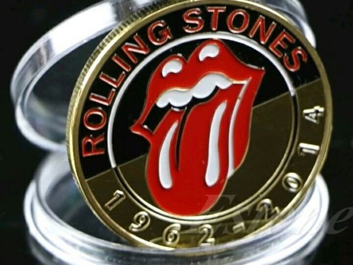 Rolling Stones Coloured/ Gold Plated Commerative Coin