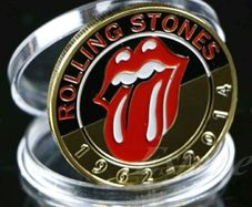 Rolling Stones Coloured/ Gold Plated Commerative Coin