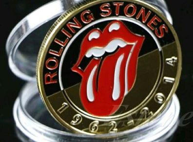 Rolling Stones Coloured/ Gold Plated Commerative Coin