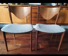 2 beautiful 1950s mid century dining chairs, likely GPlan
