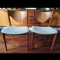 2 beautiful 1950s mid century dining chairs, likely GPlan