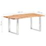 Dining Table with Live Edges Solid Acacia Wood 200 cm 3.8 cm Image 7
