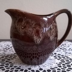 Retro 1070's Kernewek Brown Drip Glaze Small Jug