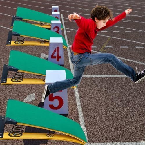 Gymnastics Springboard for Kids Vaulting Training Fitness Playing, Portable Curved Spring Board, Hard Wood Practice Equipment, Elastic Board for Home Room Athletics Training