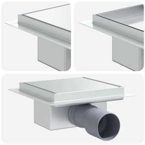 2 in 1 Shower Drain Silver 20 x 20 cm Stainless Steel 304