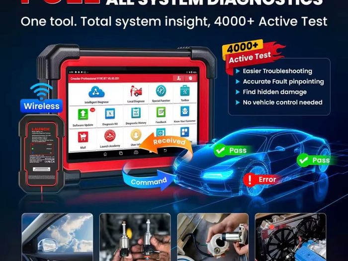 LAUNCH X431 CRP919X BT OBD2 Scanner, 2026 Wireless Bidirectional Scan Tool with ECU Coding, 35+ Services, All Systems Diagnostic, FCA AutoAuth, 2 years Free Update, V.A.G Guide, CAN FD