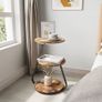 Side Table, Small Round Coffee Table with 3 Color LED Lights, End Table with 3 Tier Storage Shelves, Bedside Sofa Side Tables for Living Room Bedroom, Rustic Brown Image 5