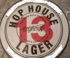 Hop house 13 metal sign 1.5ft wide