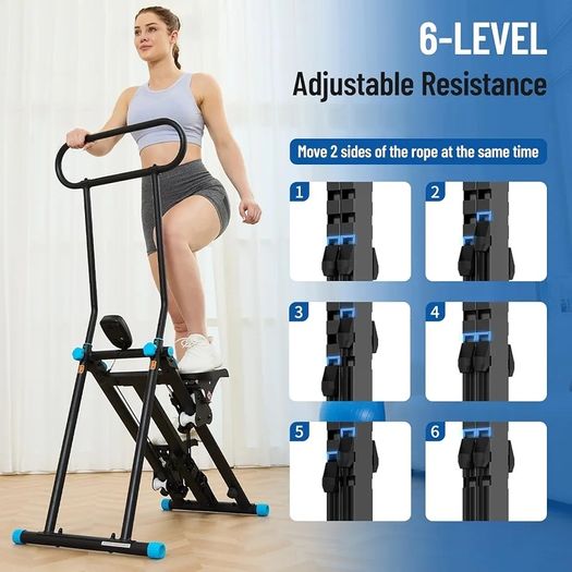 Stair Stepper with 6 Resistances Foldable Stairmaster Machine for Home Gym Workout, 160kg Load-Bearing Capacity Cardio Stair Climber with Low Noise