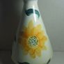 AVOCA BLUE vase (Made in Ireland) - Golden Dahlias hand painted design (7.5" height) Image 2