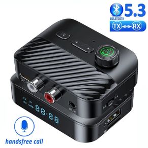 Bluetooth Receiver Transmitter BT5.3 Stereo LED U Disk 3.5MM AUX Jack RCA Wireless Handsfree Call Music Audio Adapter For TV Car
