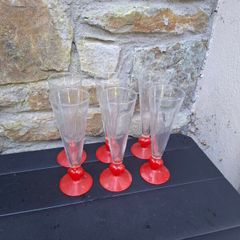 6 heart champagne glasses