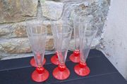 6 heart champagne glasses