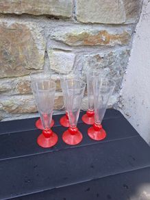 6 heart champagne glasses