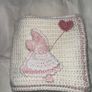 Hand made crochet Pink & White baby blanket Image 2