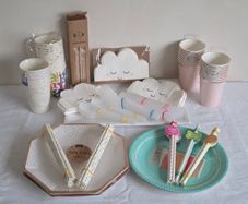 Birthday Party Tableware Bundle - Ginger Ray Plates Cups Napkins Straws