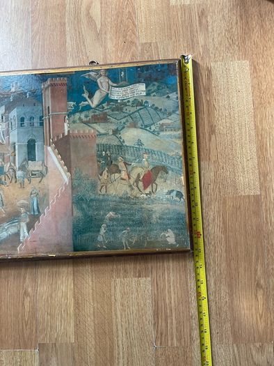 Print on board The allegory of good and bad government by Lorenzetti