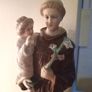 Antique Bisque Porcelain Statue of Saint Anthony holding Child Jesus. Image 2