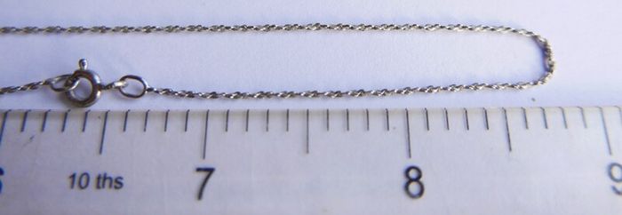 Vintage Sterling Silver 925 Cubic Zirconia Pendant Necklace - length 18" - 2,3g