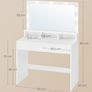 White LED Dressing Table with Mirror, Hollywood Lights Image 3
