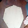 mid century hand carved hardwood owl mirror Image 8