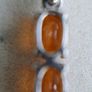 Vintage Sterling Silver 925 Amber pendant, Orange Amber Pendant 11" - 2,6g Image 9