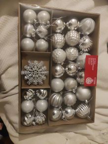 40pk Shatterproof Silver Baubles