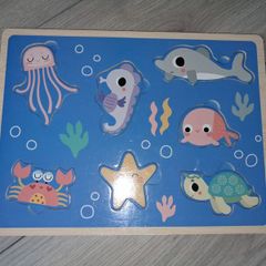 Under The Sea Wooden Insert Creature Puzzle - 7 Creatures - Age - 12 Months +