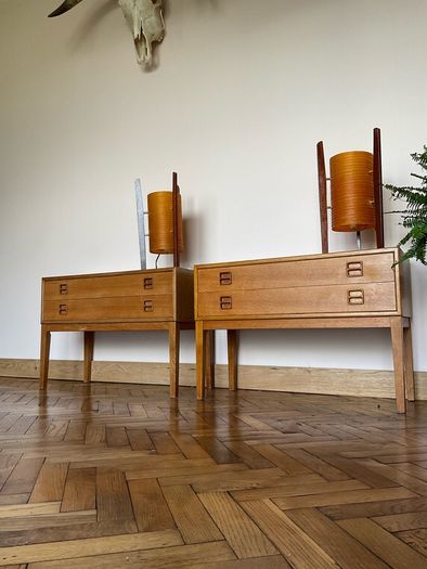 Vintage Swedish side tables  mid century