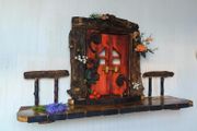 Rustic driftwood enchanted door shelf
