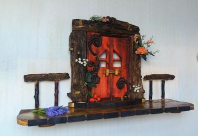 Rustic driftwood enchanted door shelf