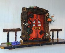 Rustic Enchanted / Fairydoor floating shelf