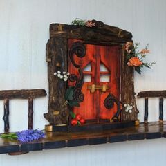 Rustic Enchanted / Fairydoor floating shelf