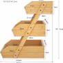 3-Tier Bamboo Fruit Basket Bowl Holder, Bread Vegetables Storage Stand for Kitchen Countertop, Snacks Rack in Home Kitchen and Office Image 4