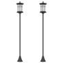 Set of Two 1.8m Traditional Style Solar Lamp Posts - Black Image 2