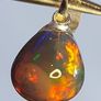 Ethiopian Fire Opal Pendant 2 ct on 925 Silver Image 3
