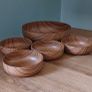 Mid Century modern Italian designed Robex set of 4 faux teak bowls Image 2