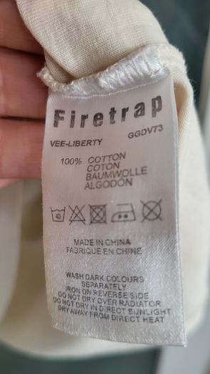 FIRETRAP beige vest top with union jack print Sz L ( Fit 10-12 UK)