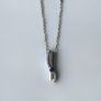 Two Tone 9ct Gold 0.06ct Diamonds and Sapphire Pendant Image 3