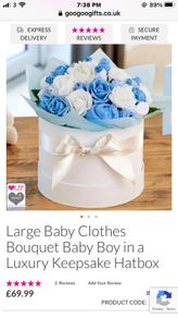 Baby Boy Clothes Bouquet Hatbox Gift Box BRAND NEW