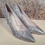 womens CAPRICE silver high heels court shoes Size UK 4.5 EU 37.5 Image 2