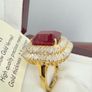 Ruby African Ruby & Moissanite Cluster Ring Image 7