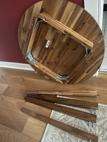 Ikea round table Acacia wood 80cm
