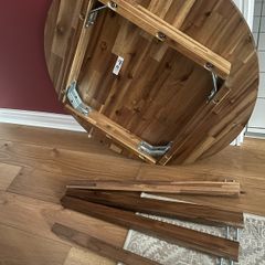 Ikea round table Acacia wood 80cm