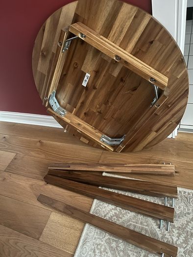 Ikea round table Acacia wood 80cm