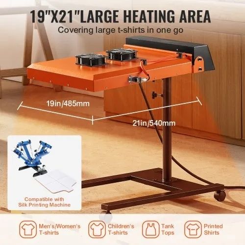 Flash Dryer, 6000W 19 x 21 inch Automatic Infrared IR Flash Dryer for Screen Printing, Silk Screen Dryer with Sensor