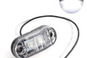 White LED Side Marker Clearance Indicator Lights 2 LED Clear Lens Waterproof 12V Trailer Lorry Van Bus Boat Marine LED Marker