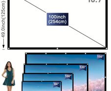 Portable Wrinkle Free Lightweight Projector Screen Home Outdoor  Projection Curtain Fabric